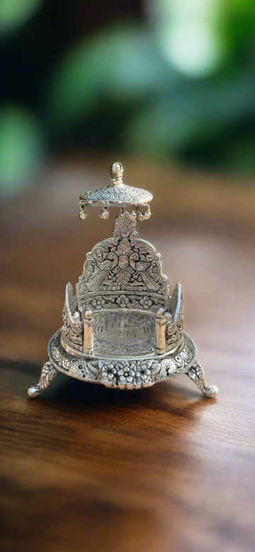 Silver Krishna Singhasan