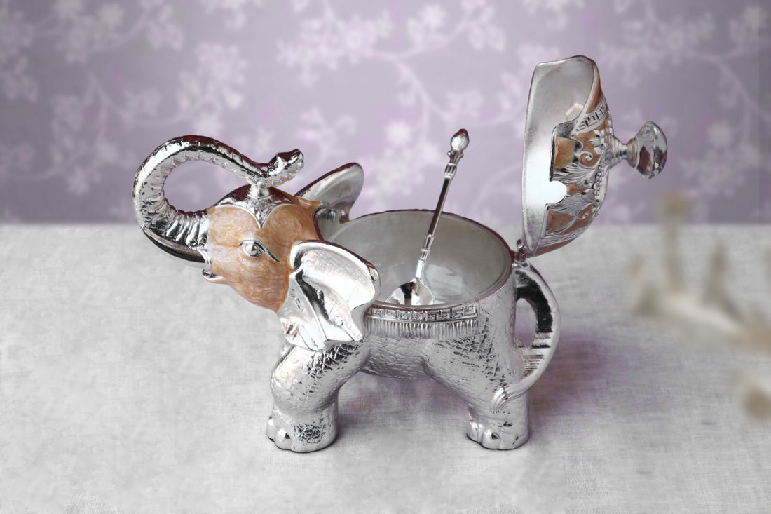 Enamel Sugar Pot - Elephant shape
