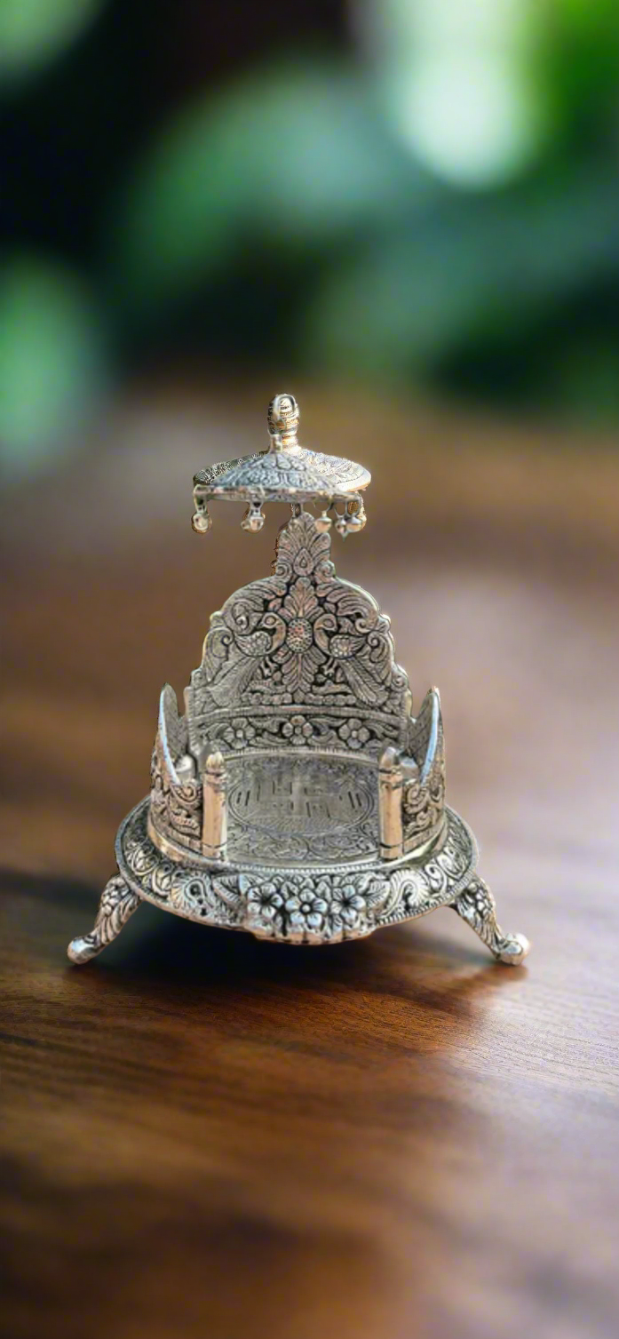 Silver Krishna Singhasan