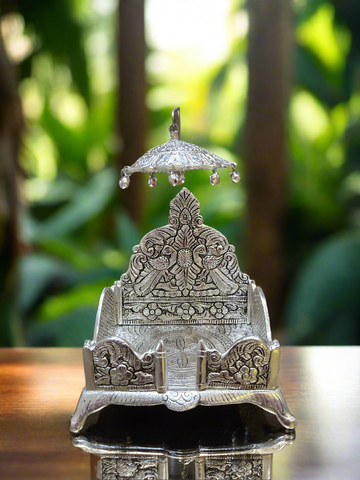 Silver Krishna Singhasan